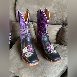 Tin Haul Purple and Black Heeled Boots